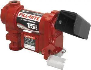 FILL-RITE FR1204H Fuel Transfer Pump, 12VDC, 15 GPM, 1/4 HP, Cast Iron, 1 in.