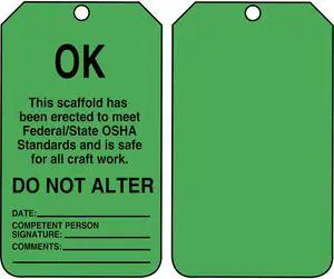 ACCUFORM TSS103CTP Tag, Scaffold, Cardstock, 5 3/4 in H x 3 1/4 in W,