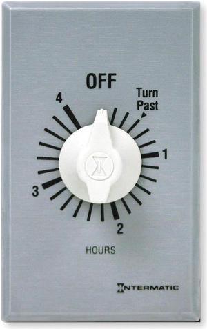 INTERMATIC FF34H Timer,Spring Wound,4 Hr,SPDT,Silver