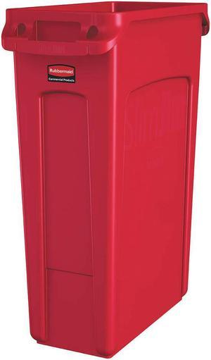 RUBBERMAID COMMERCIAL 1956189 23 gal Rectangular Trash Can, Red, 11 in Dia,