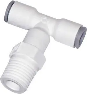 LIQUIFIT 6508 60 18WP2 Push-Fit Tee Fitting, 3/8 in Tube Size, Nylon, White, 10
