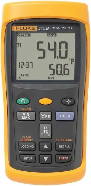 FLUKE FLUKE-54-2 B Thermocouple Thermometer,2 Input