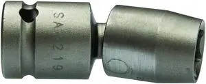 APEX TOOL GROUP SA-219-1PK 1/2 in Drive Impact Flex Socket Standard Socket,
