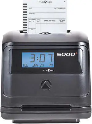 PYRAMID 5000 Auto Totaling Time Clock,Digital