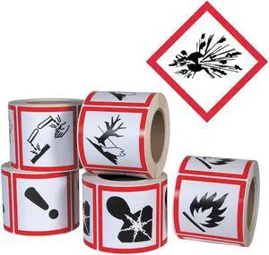 GHS SAFETY GHS1259 Pictogram Label,Exploding Bomb,PK500