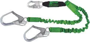 Honeywell Miller Shock-Absorbing Lanyard, 2 Leg, Polyester 8798RSS-Z7/4FTGN