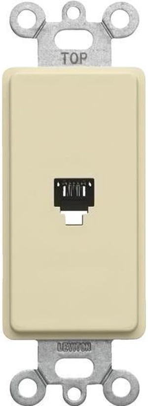 Leviton Ivory Dec Phone Jack 020-40649-00I Leviton Ivory Dec Phone Jack 020-40649-00I
