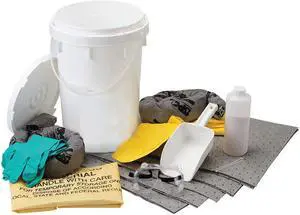 BRADY SPC ABSORBENTS SKA-BKTBASE Spill Kit, Chem/Hazmat, White