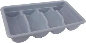 CRESTWARE FCCB Flatware Box,Gray,4 Compartments
