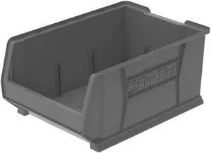 AKRO-MILS 30288GREY Storage Bin, Plastic, Gray, 11 in H, 16 1/2 in W, 23 7/8 in