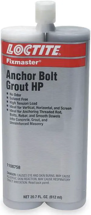 LOCTITE 1108758 Anchor Bolt Grout HP Kit, Dual Cartridge, Gray, 7363
