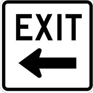LYLE T1-1024-EG_18x18 Exit Sign, Aluminum, 18" W, 18" H, Exit (Left Arrow),