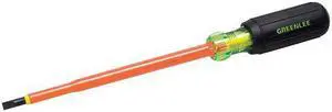 GREENLEE 0153-22-INS Insulated Slotted Screwdriver 3/16 in Round