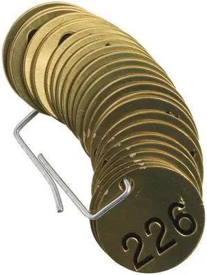 BRADY 23209 Numbered Tag Set,226 to 250,25 Tags