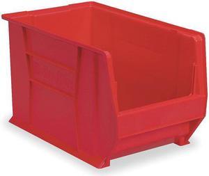 AKRO-MILS 30280RED 200 lb Storage Bin, Plastic, 12 3/8 in W, 6 in H, Red, 20 in