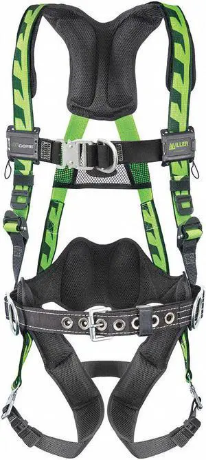 HONEYWELL MILLER ACF-QCBDPUG AirCore(TM) Full Body Harness, L/XL, 400 lb.,