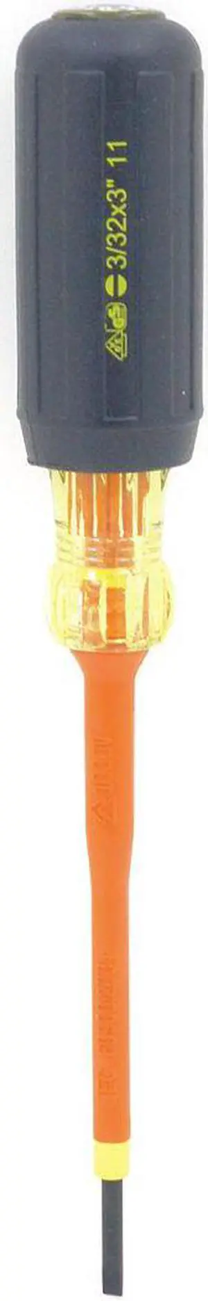 IDEAL 35-9148 Insulated Screwdriver Slotted 3/32" 3 in Round