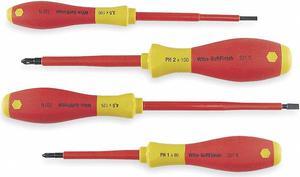 WIHA TOOLS 32090 Insulated Screwdriver Set,Slotted/Phillips,4 pcs