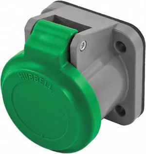 HUBBELL WIRING DEVICE-KELLEMS HBLNCGN Single Pole Connector,Non-Met Cover,Gren