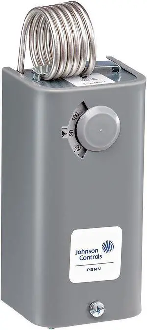 JOHNSON CONTROLS A19BBC-4C Line Volt Mechanical Tstat, Open/Close on Rise,