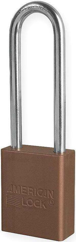 Anodized Aluminum Padlock, Brown, Key Alk