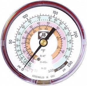 JB INDUSTRIES M2-825L Gauge,Red LED,For R-22, R-404A, R-410A
