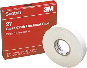 SCOTCH 27-3/4"X66' Electrical Tape, 7 mil, 3/4" x 66 ft., White