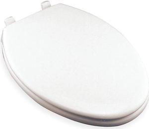 BEMIS 7800TDG-000 Toilet Seat, With Cover, Plastic, Elongated, White