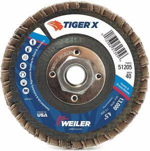 WEILER 98906 Flap Disc,4-1/2 in. x 60 Grit,5/8-11