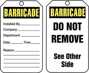 ACCUFORM TAB101PTP Barricade Tag,5-3/4 x 3-1/4,PK25