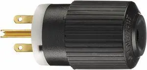 BRYANT BRY5666NP Straight Blade Plug, 6-15P, 15 A, 250V AC, 2 Pole, Screw