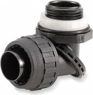 HUBBELL WIRING DEVICE-KELLEMS PS0389NBK Conduit Fitting Connector, 3/8 in,