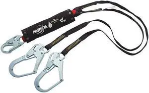 3M PROTECTA 1340185 Shock Absorbing Lanyard, 6 ft., 310 lb. Weight Capacity,