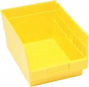 QUANTUM STORAGE SYSTEMS QSB807YL Shelf Storage Bin, Polypropylene, Yellow, 8 in