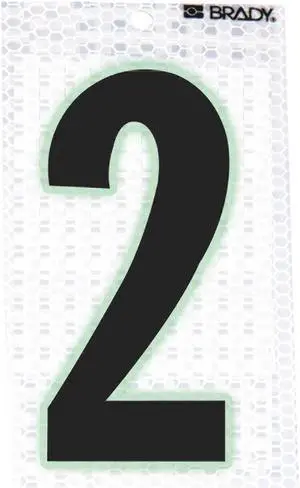BRADY 3000-2 Ultra Reflective Numbers,2,PK10