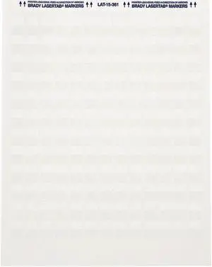 BRADY LAT-15-361-1 Write On Laminating Wire and Cable Markers, White on