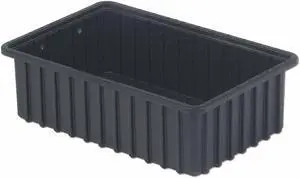 LEWISBINS DC2050 XL Polyethylene, Divider Box, Black, 16 1/2 in L, 5 in H