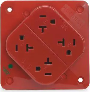HUBBELL WIRING DEVICE-KELLEMS HBL420HR Straight Blade Receptacle, 5-20R, 20 A,