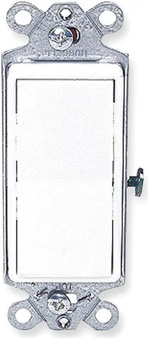 HUBBELL WIRING DEVICE-KELLEMS DS115W Wall Swtch, 1-Pole, 120/277V, 15A, Wht,