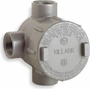 Hubbell Killark Conduit Outlet Body,Alum,Trd Sz 3/4in  GECTT-2