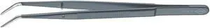KNIPEX 92 34 37 Tweezers,DowelPin,Bent,Serrated,6 In,Blk