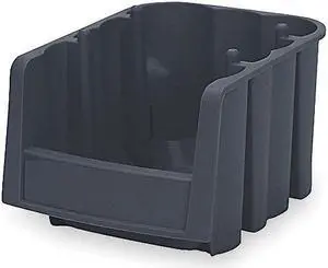 AKRO-MILS 30796BLACK Hang & Stack Storage Bin, Plastic, Black, 5 in H, 6 5/8 in