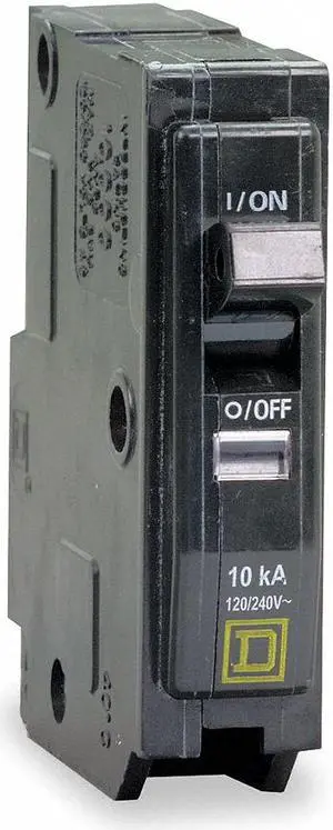 SQUARE D QO115VH Miniature Circuit Breaker, QO Series, 15A, 1 Pole, 120/240V