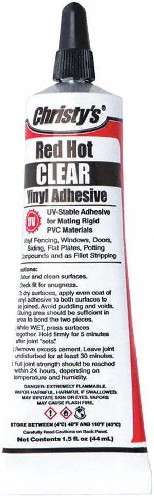 CHRISTY'S 34663 Vinyl/PVC Adhesive,Clear,1.5 oz.