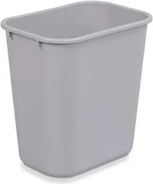 RUBBERMAID FG295500GRAY 3 gal. LLDPE Rectangular Wastebasket, Gray