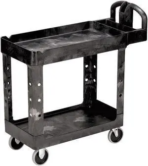 RUBBERMAID FG450088BLA Structural Foam Utility Cart with Deep Lipped Plastic