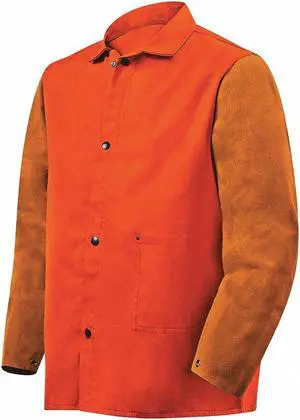Steiner Flame-Resistant Jacket w/Leather Sleeves M Cotton, Leather 1250-M
