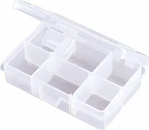 FLAMBEAU T1002 Adjustable Compartment Box with 4 to 6 compartments, Plastic, 1