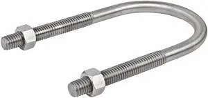 CALBRITE S63000UB00 Round U-Bolt, 1/2"-13, 3 21/32 in W, 4 in H, Plain
