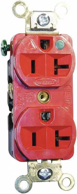 HUBBELL WIRING DEVICE-KELLEMS IG8300R 20A Duplex Receptacle 125VAC 5-20R RD